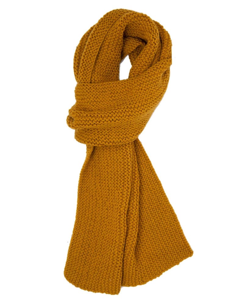Front of a size one-size-fits-all Roam Scarf In Honey in Honey by Nirvanna Designs. | dia_product_style_image_id:355457